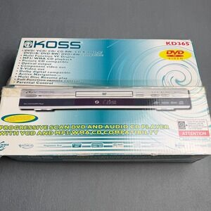 Koss KD365 Progressive Scan DVD Audio CD Player MP3 WMA Silver Region 1 New